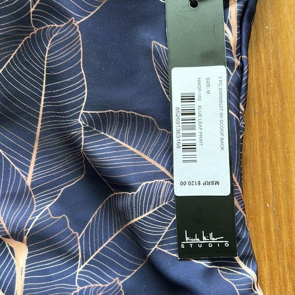 Nicole Miller NWT Blue one piece swimsuit - Picture 3 of 6